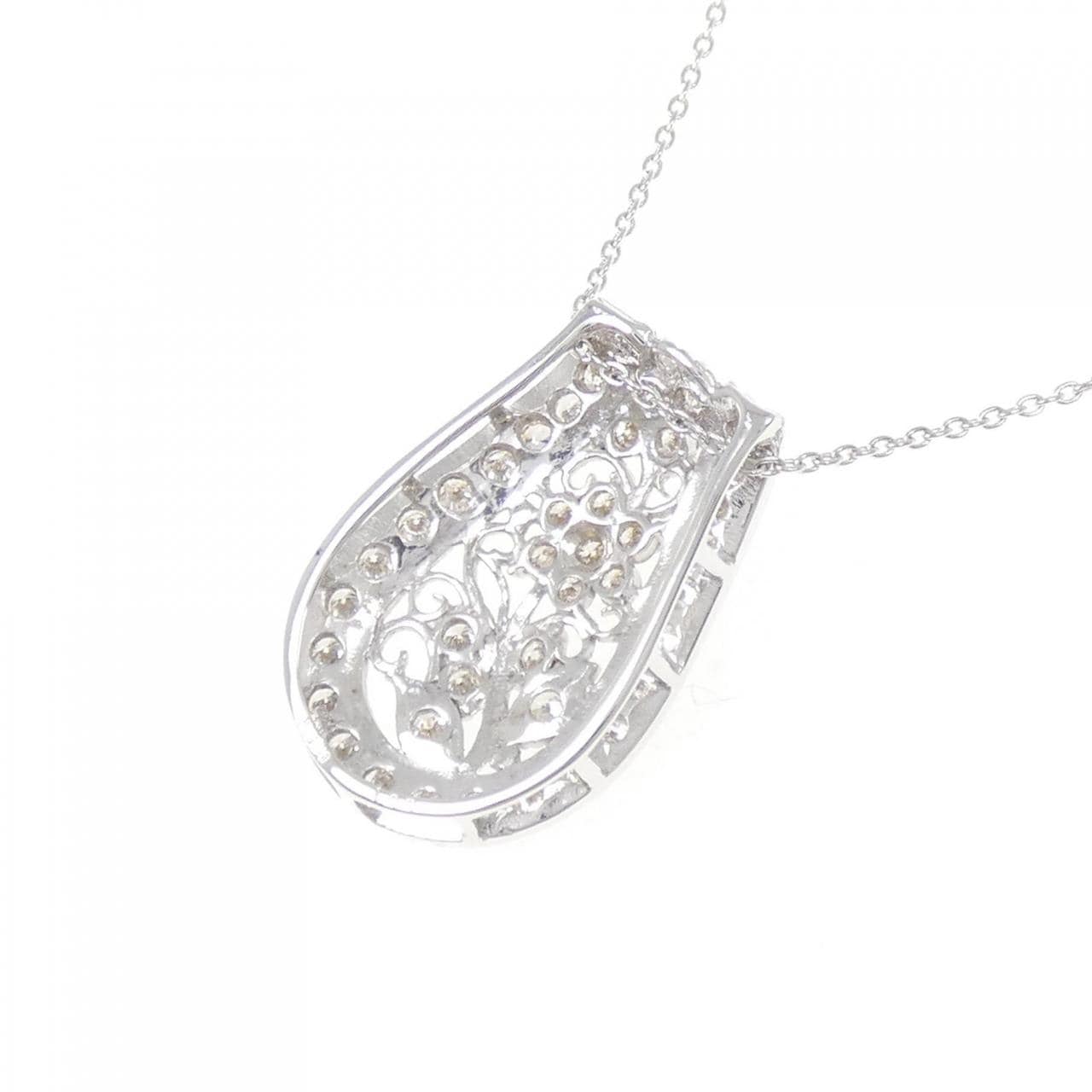 K18WG ダイヤモンド ネックレス 1.00CT