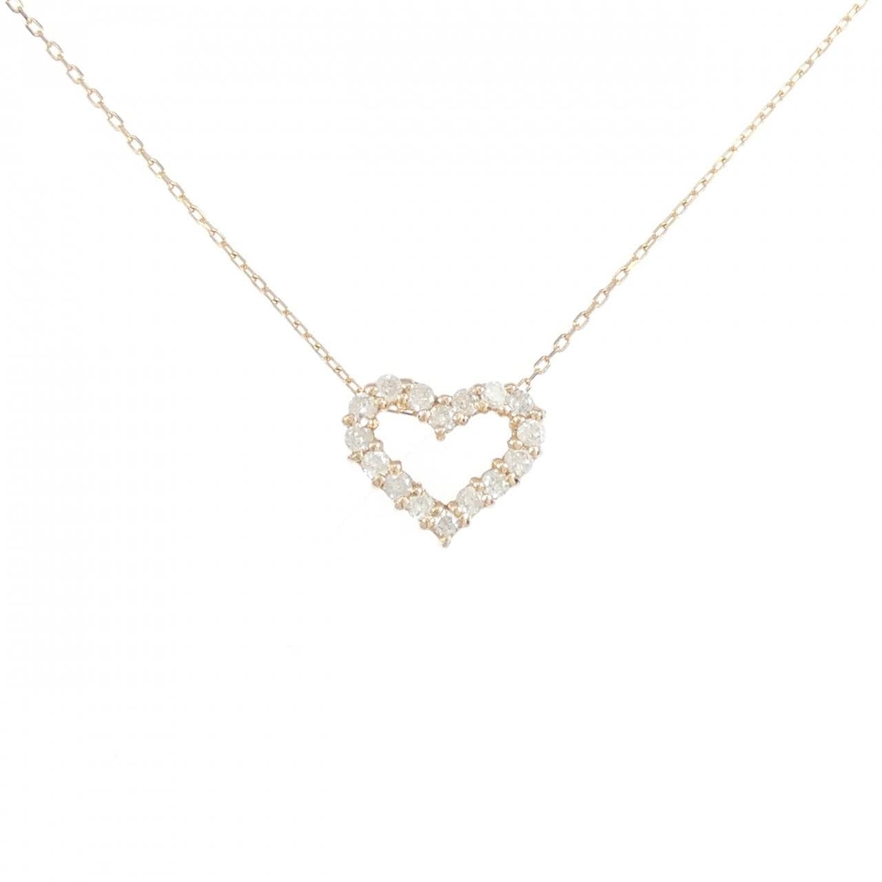 K18PG ハート ダイヤモンド ネックレス 0.20CT