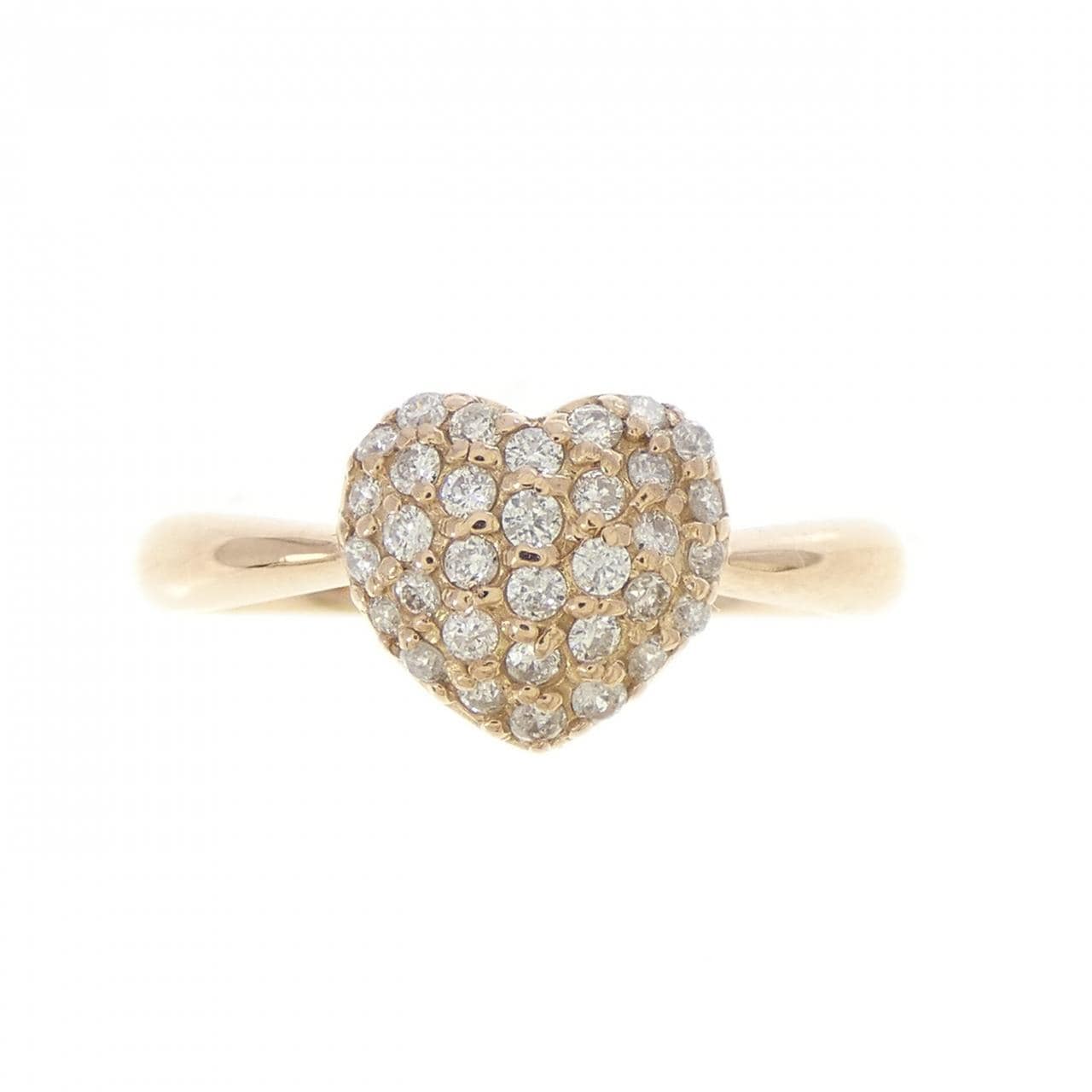 K18PG ハート ダイヤモンド リング 0.25CT