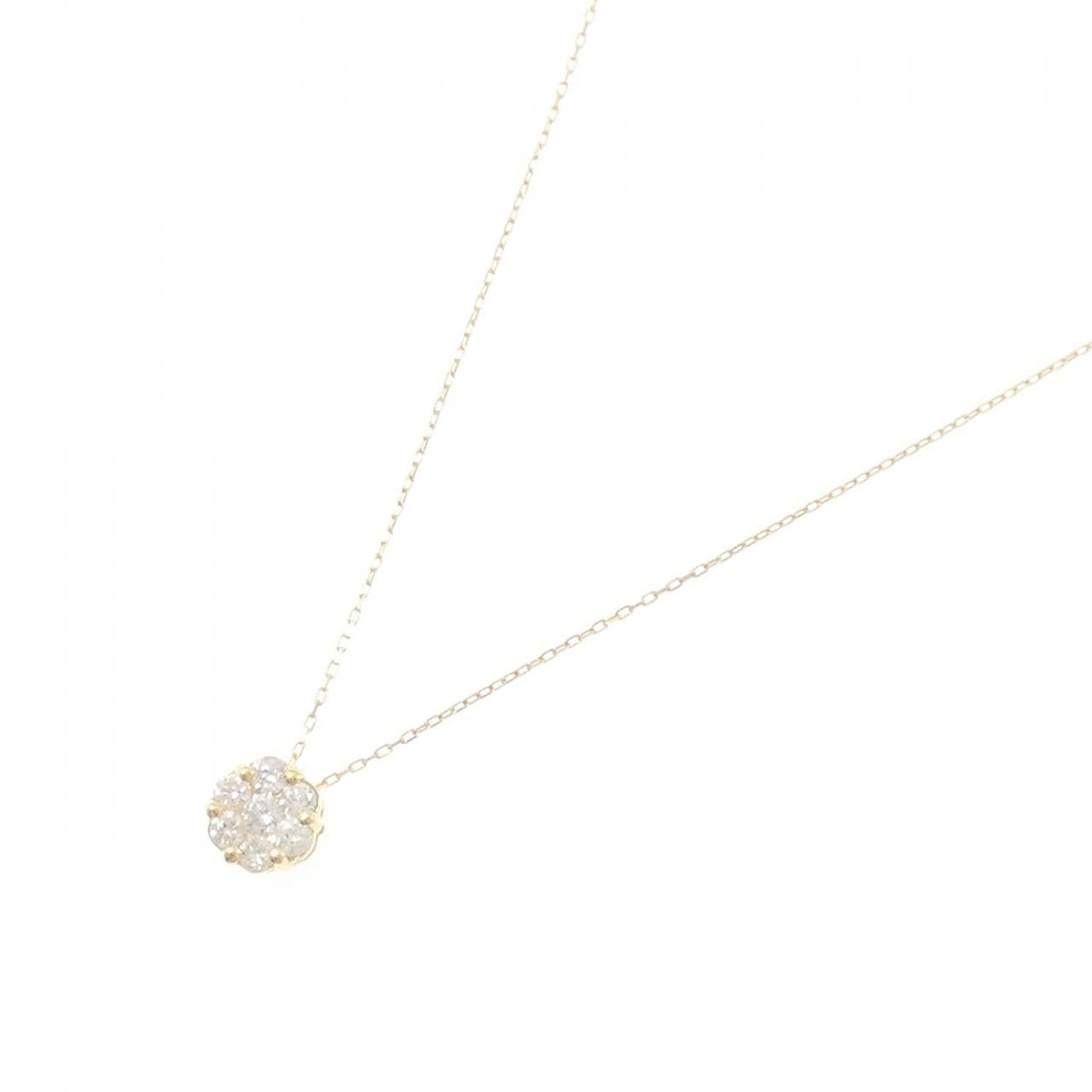 K18YG フラワー ダイヤモンド ネックレス 0.3CT