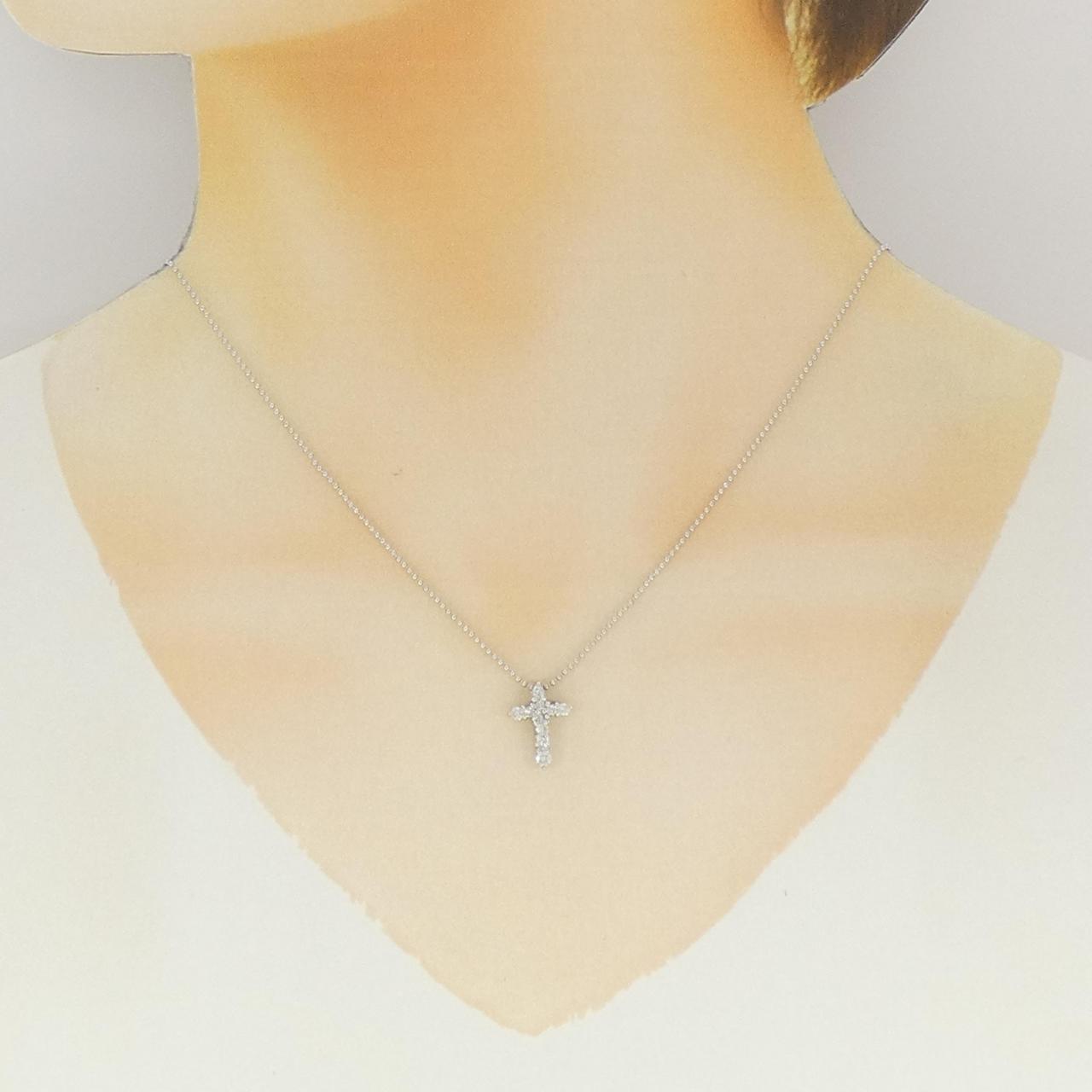 PT900/PT850 クロス ダイヤモンド ネックレス 0.30CT