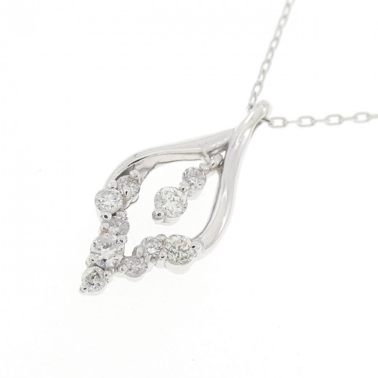 K18WG ダイヤモンド ネックレス 0.13CT