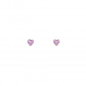 K18PG ハート サファイヤ ピアス 0.40CT