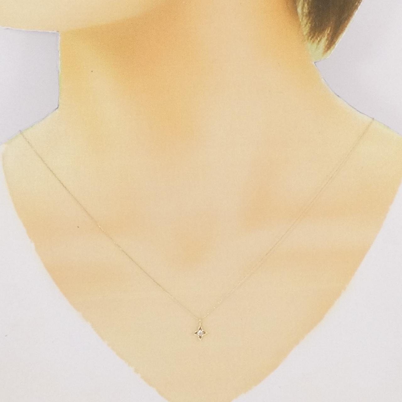 【新品】K10YG ダイヤモンド ネックレス 0.03CT