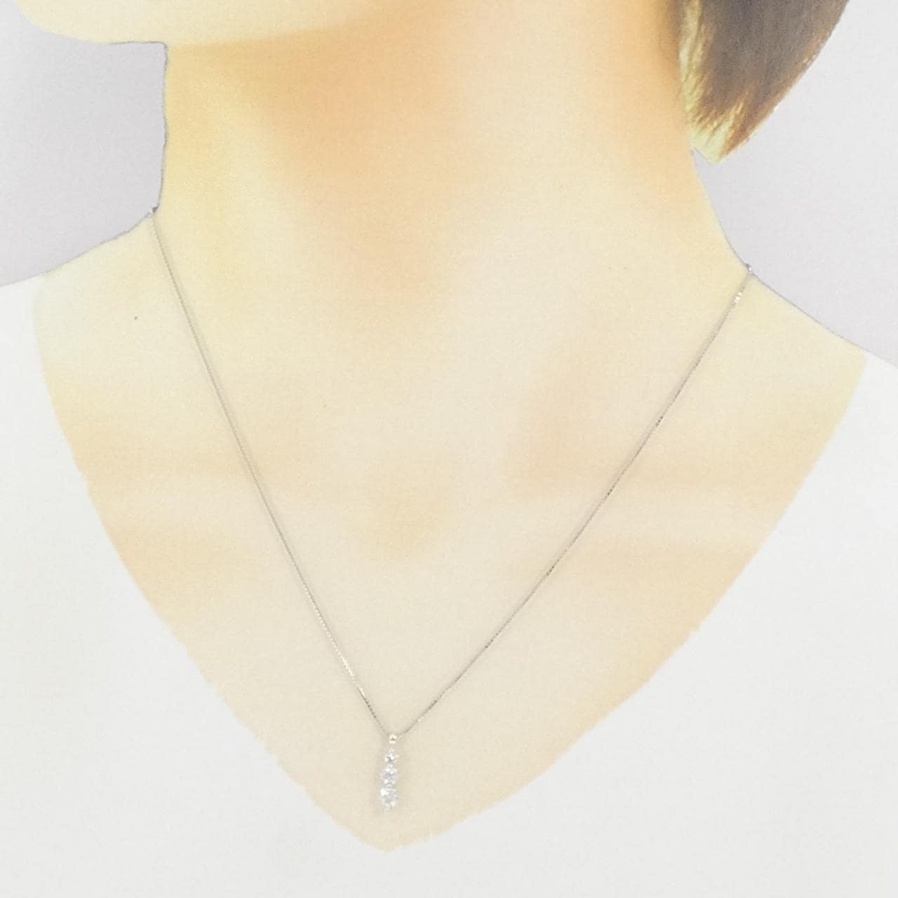 K18WG ダイヤモンド ネックレス 0.50CT
