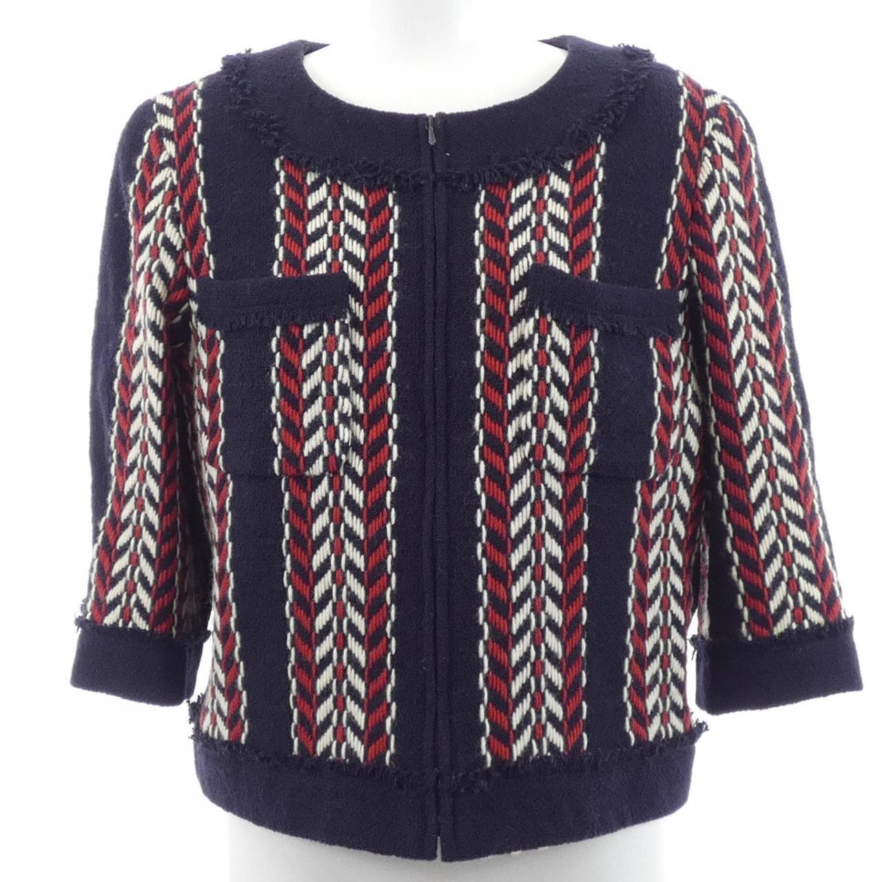 【ヴィンテージ】シャネル CHANEL P24466V15146 04A ノーカラージャケット