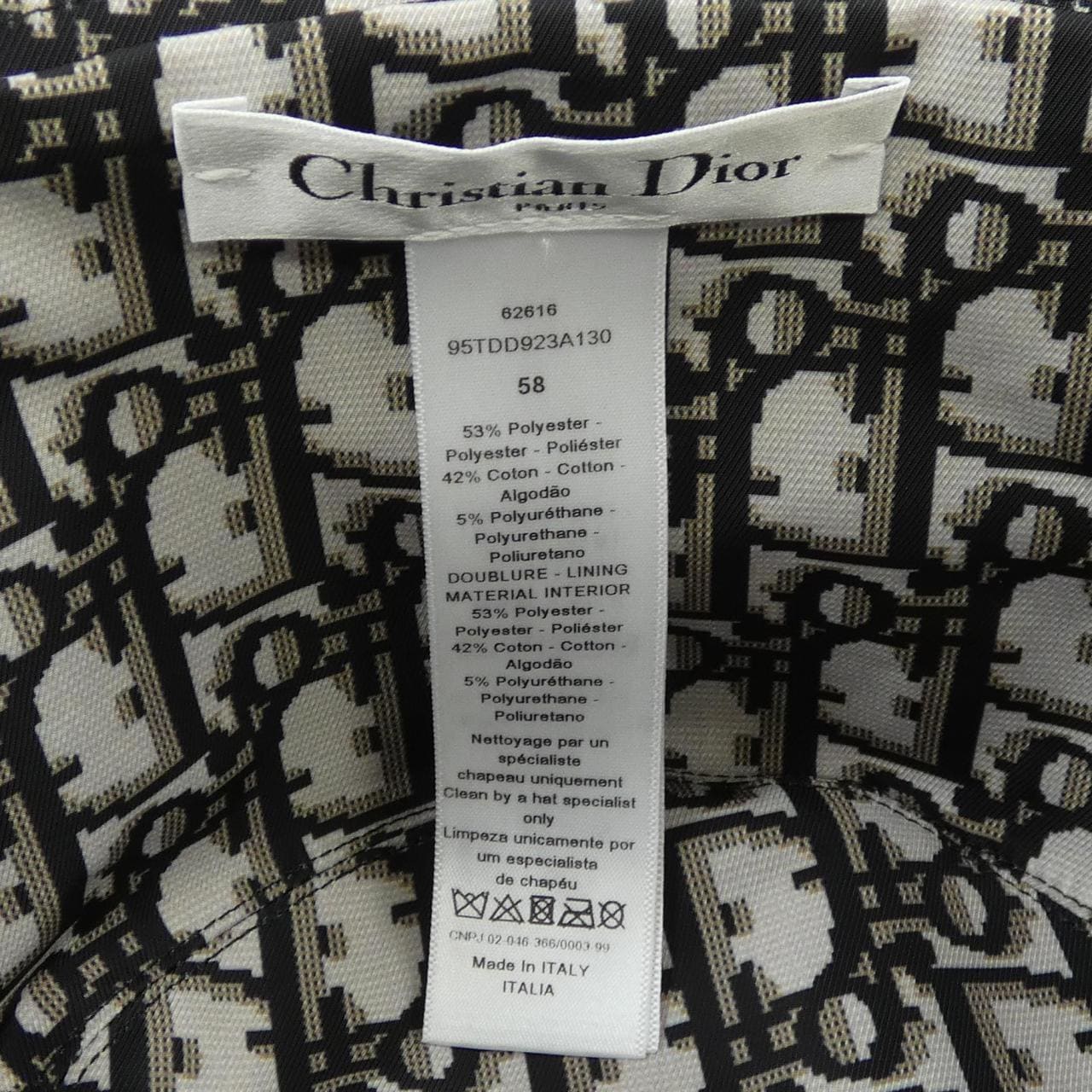 クリスチャンディオール CHRISTIAN DIOR TEDDY-D ボブハット オブリーク 95TDD923A130 ハット