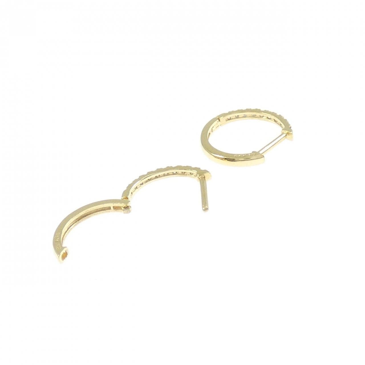K18YG ダイヤモンド フープ ピアス 0.10CT