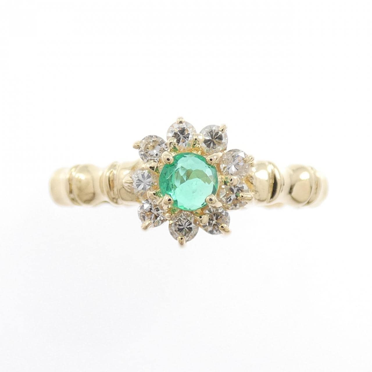 750YG エメラルド リング 0.20CT