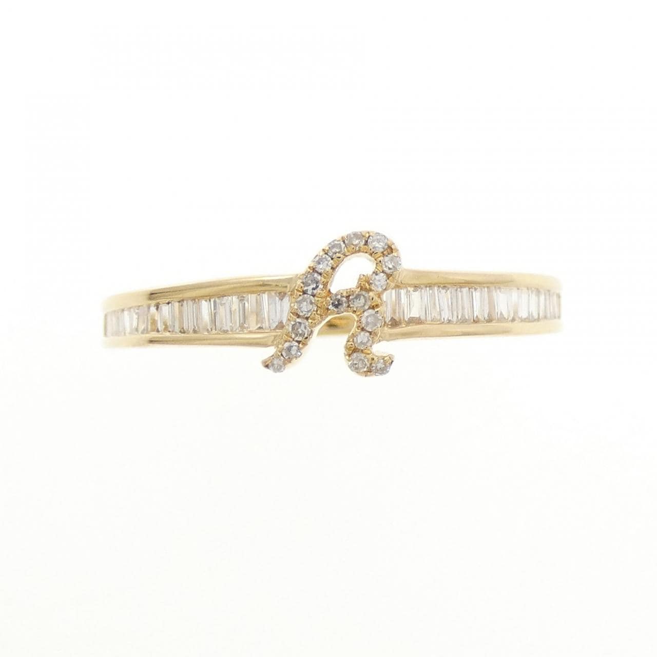 K18YG イニシャルA ダイヤモンド リング 0.25CT