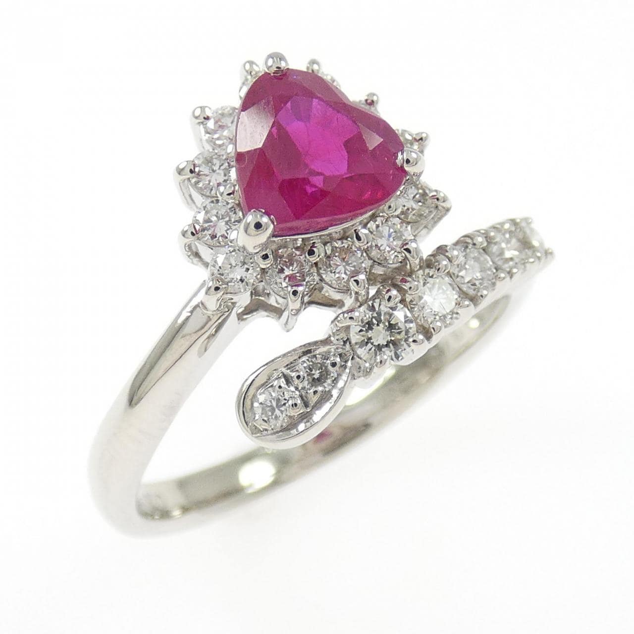 PT900 ハート ルビー リング 1.03CT