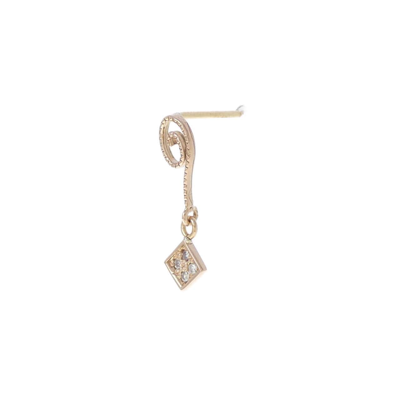 K18YG ダイヤモンド ピアス 0.02CT 片耳