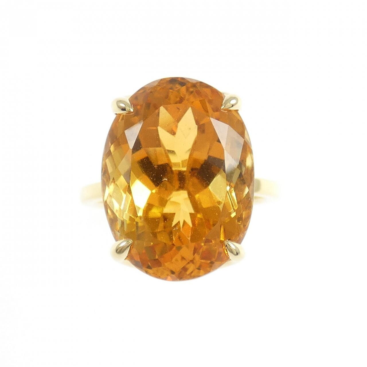 K18YG シトリン リング 8.81CT