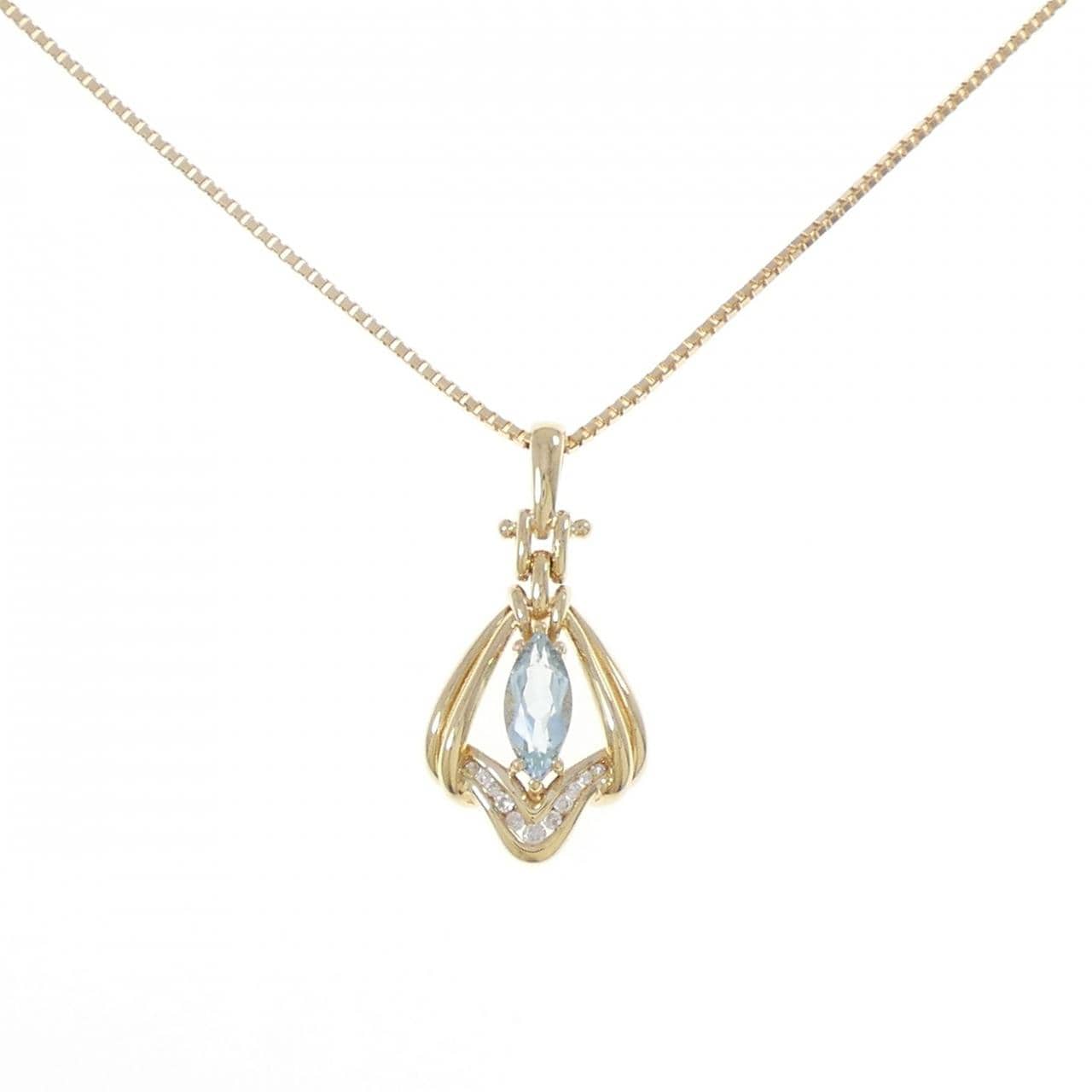 K18YG ブルートパーズ ネックレス