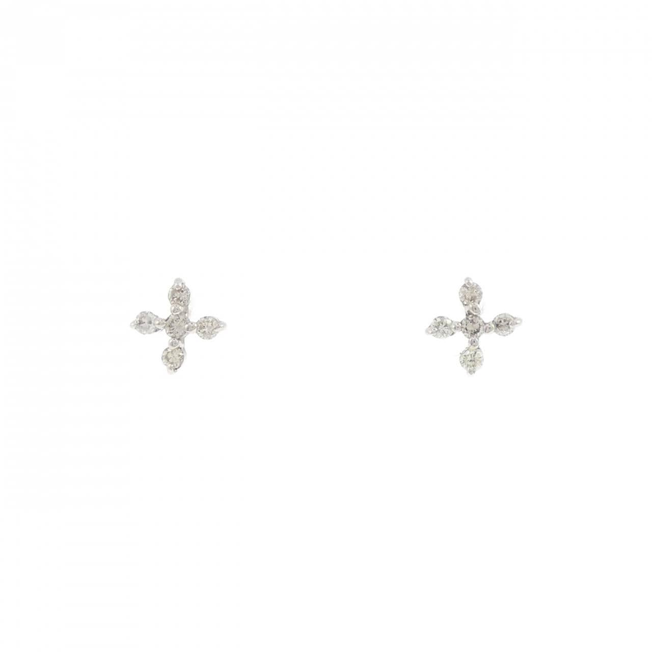 K14WG ダイヤモンド ピアス 0.06CT
