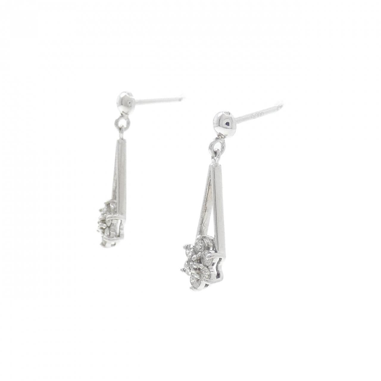 PT900 ダイヤモンド ピアス 0.20CT