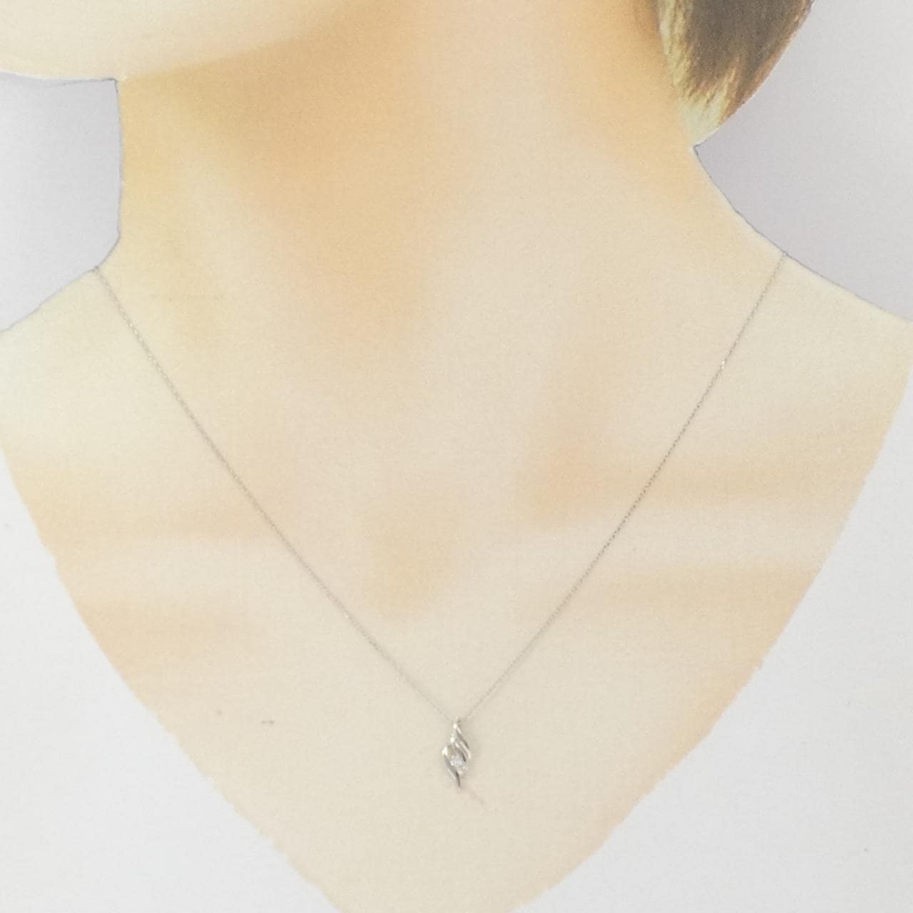K18WG ダイヤモンド ネックレス 0.02CT