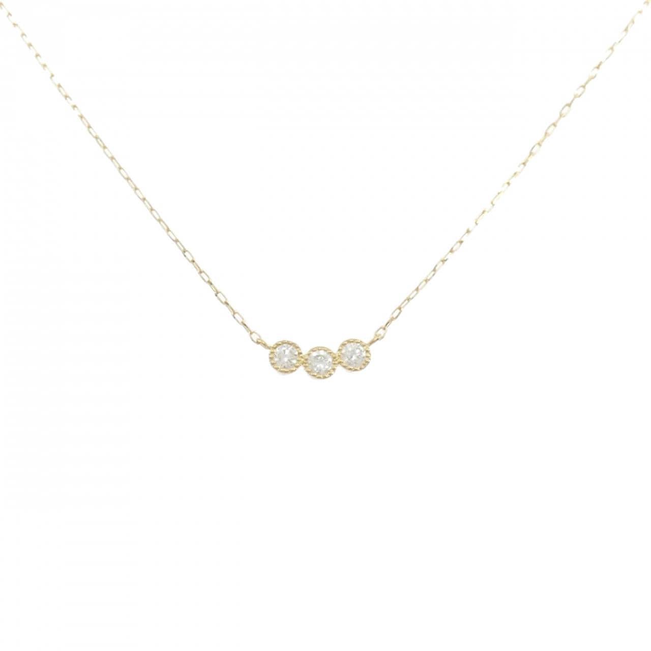 【リメイク】K18YG ダイヤモンド ネックレス 0.10CT