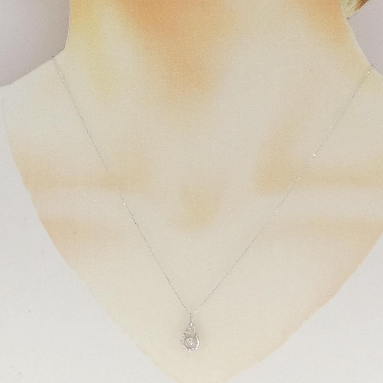 K18WG ダイヤモンド ネックレス 0.11CT