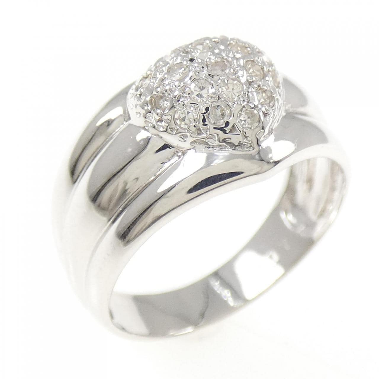 K14WG ハート ダイヤモンド リング 0.17CT