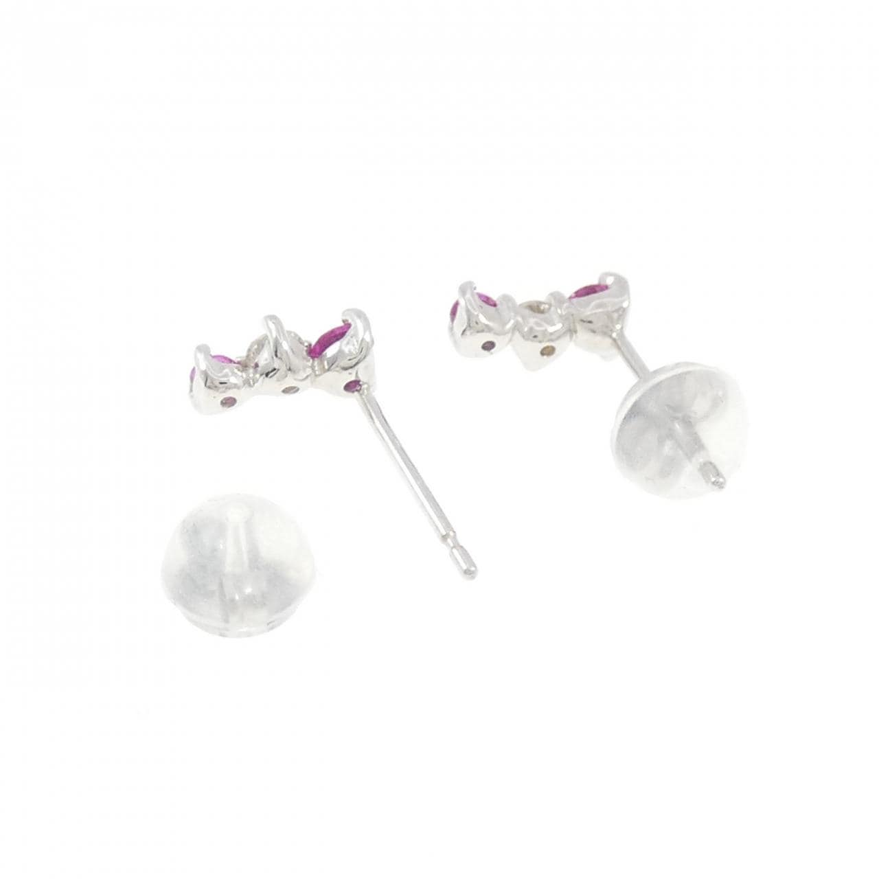 K18WG ルビー ピアス 0.26CT