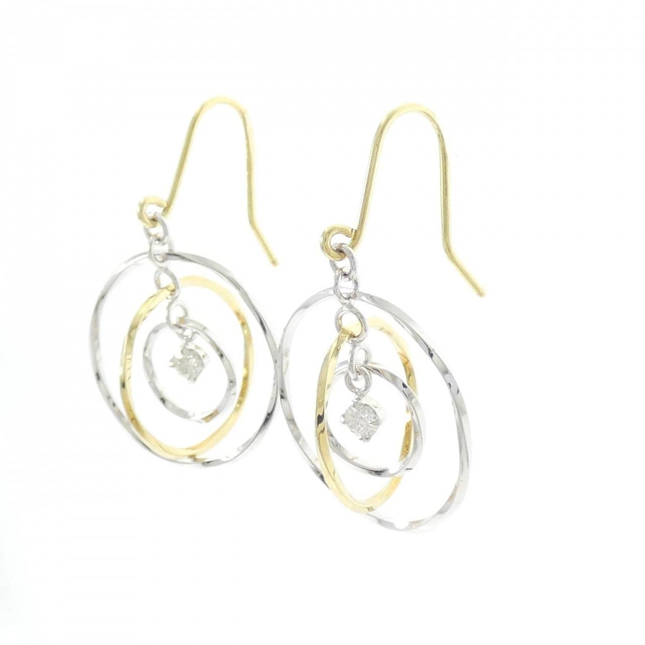 K18YG/K18WG ダイヤモンド ピアス 0.10CT
