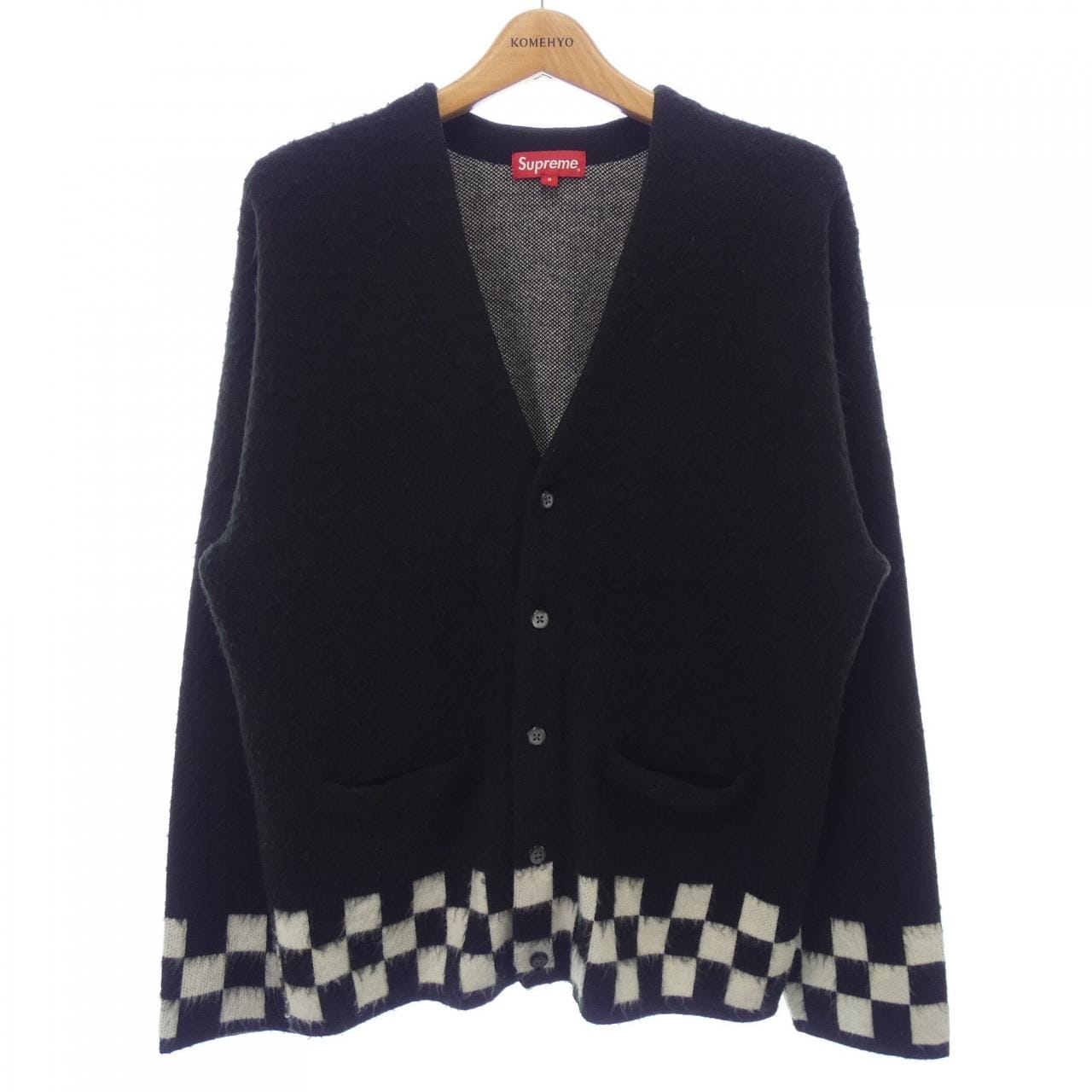 シュプリーム SUPREME BRUSHED CHECKER BOARD カーディガン