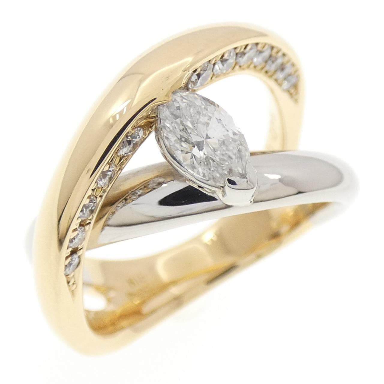 K18YG/PT900 ダイヤモンド リング 0.390CT