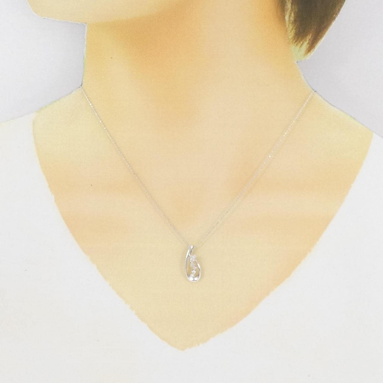 K14WG/K18WG ダイヤモンド ネックレス 0.12CT