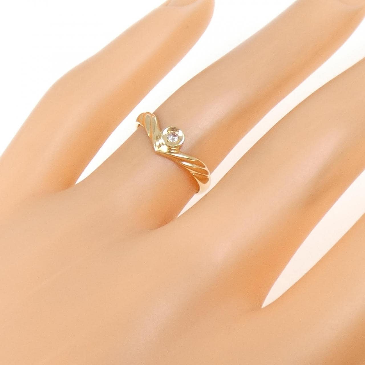 K18YG Diamond ring