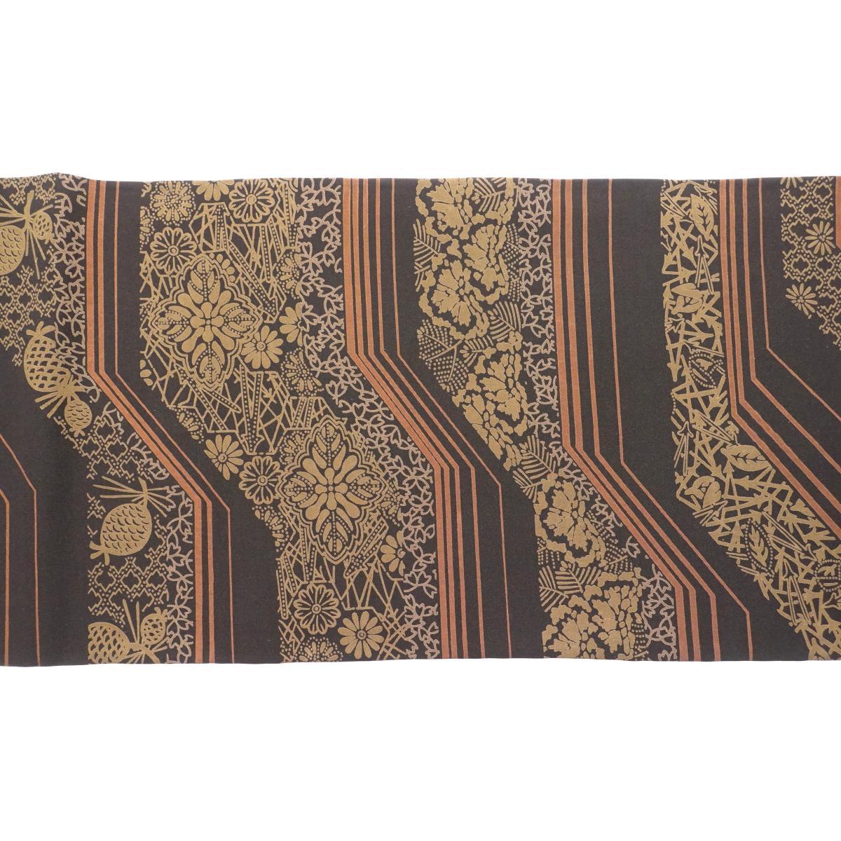 [Unused items] Fukuro obi dyed pongee Zento pattern