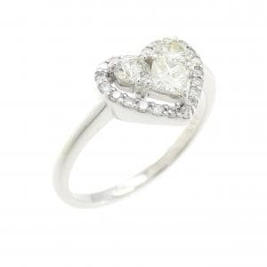K18WG ハート ダイヤモンド リング 0.66CT
