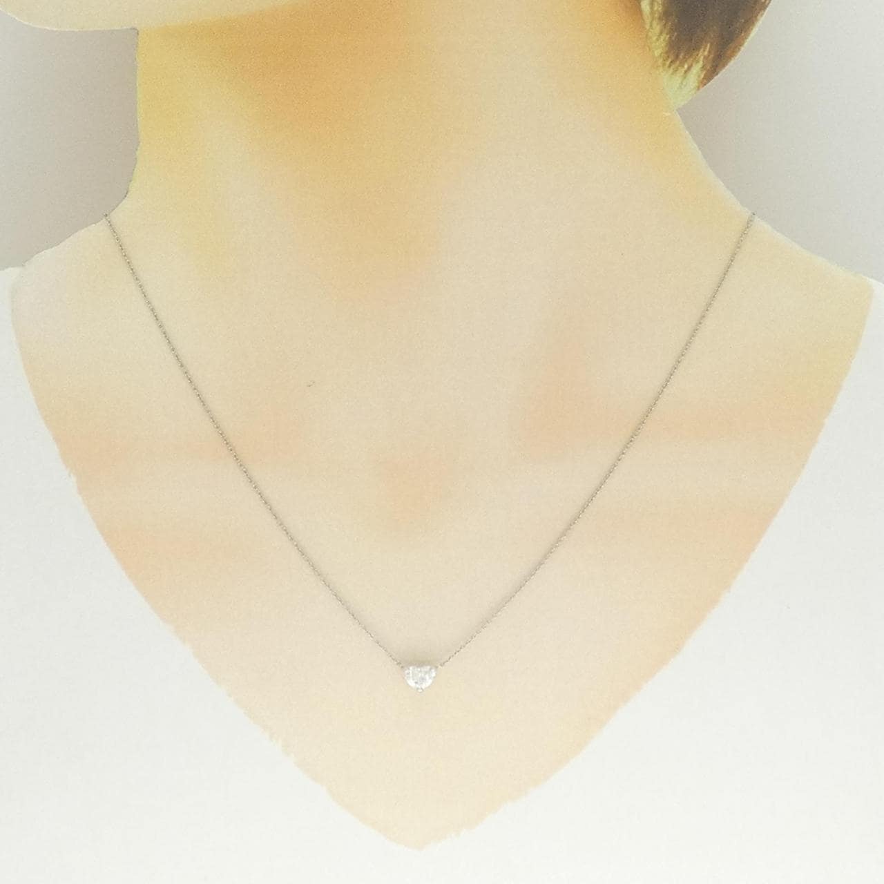 【リメイク】PT900/PT850 ダイヤモンド ネックレス 0.483CT F SI1 ハートシェイプ