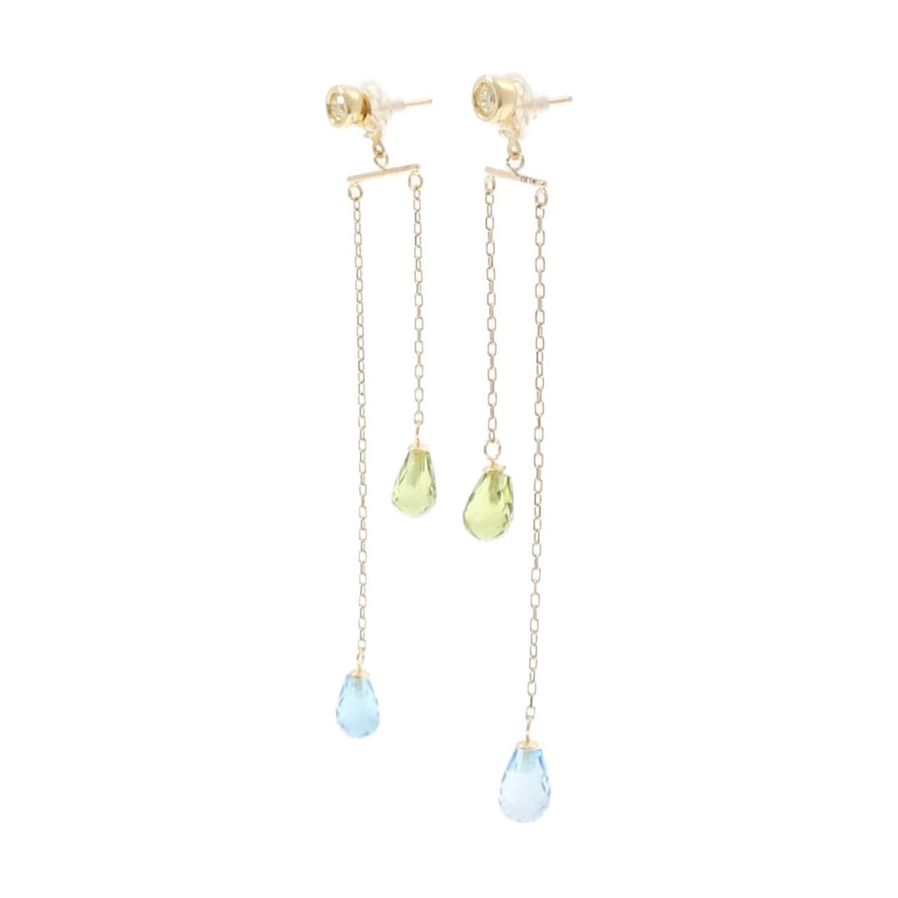 K18YG カラーストーン ピアス