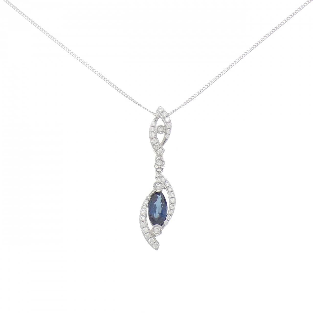 18KWG/K18WG サファイヤ ネックレス 0.724CT