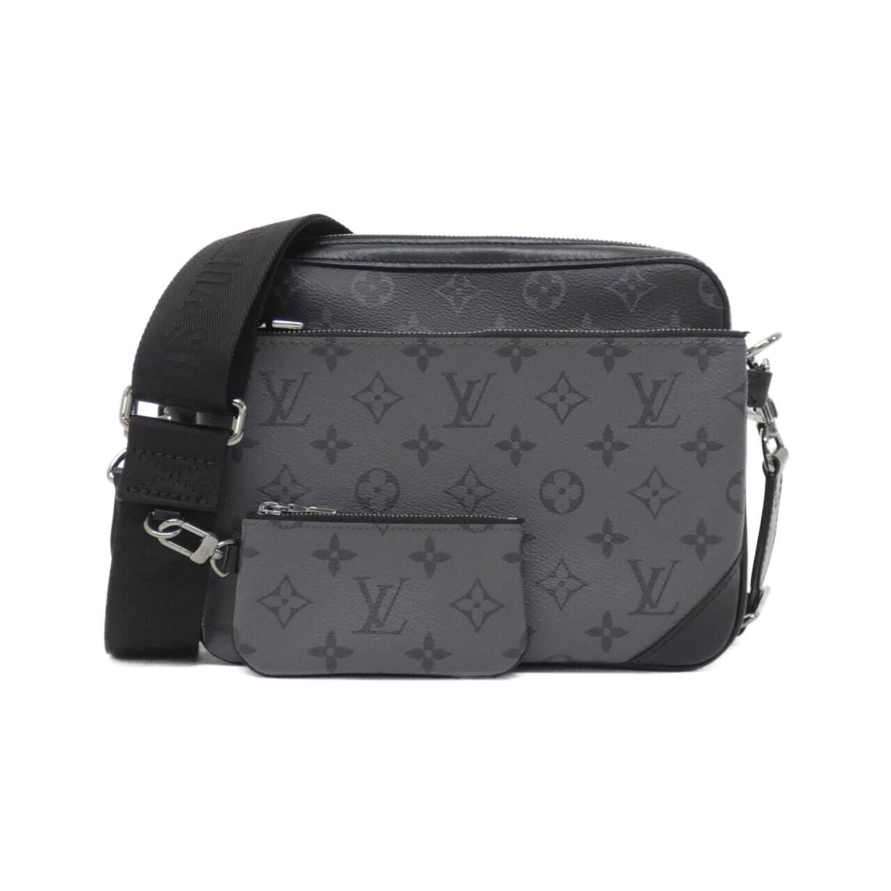 LOUIS VUITTON Monogram Eclipse Reverse Trio 郵差包 M69443 單肩包
