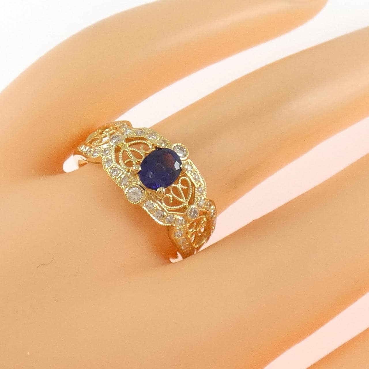 K18YG サファイヤ リング 0.71CT