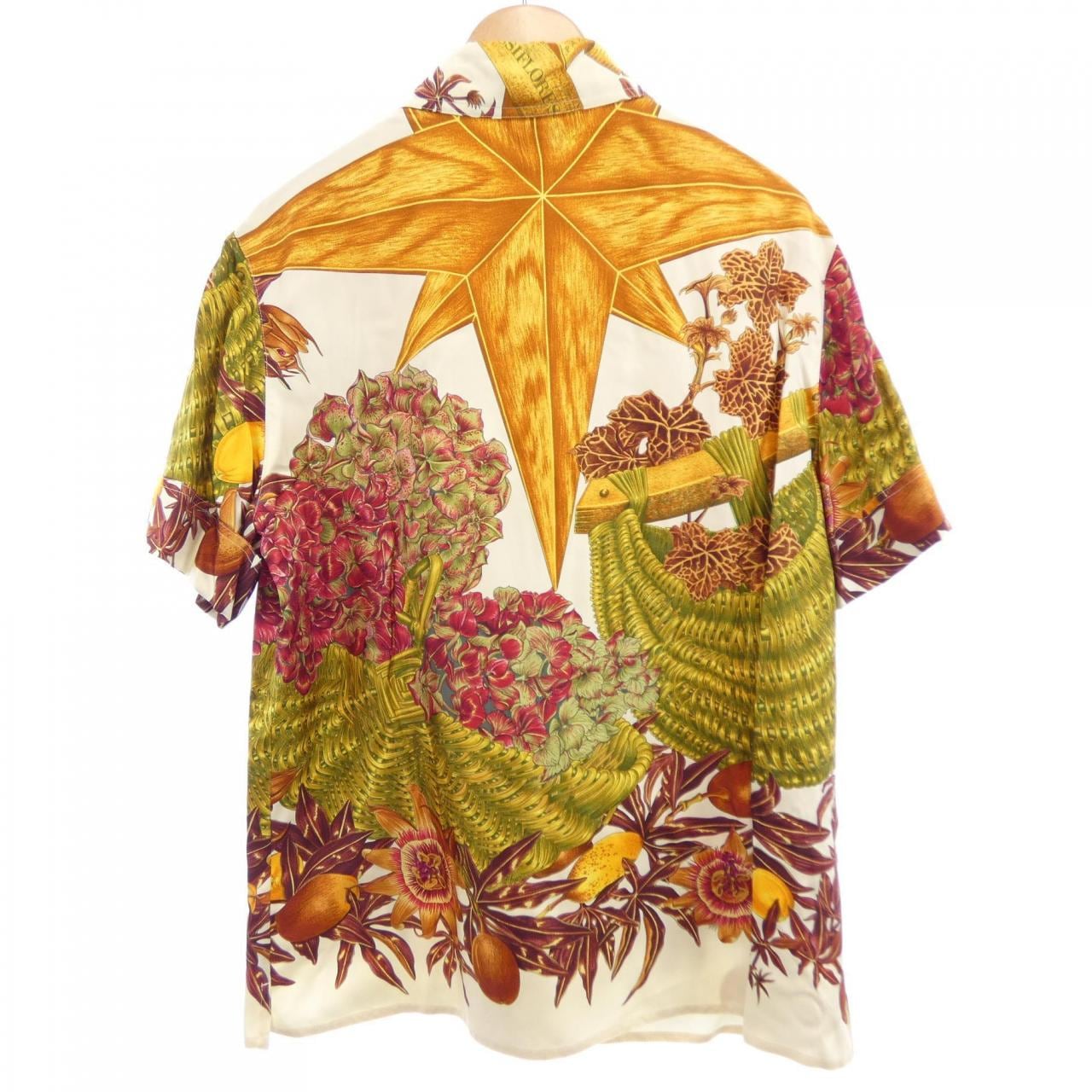 【ヴィンテージ】エルメス HERMES PASSIFLORES ツイルレーヌ S／Sシャツ