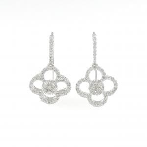K18WG フラワー ダイヤモンド ピアス 1.10CT