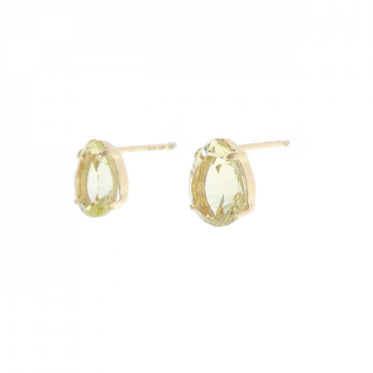K18YG クオーツ ピアス 2.00CT