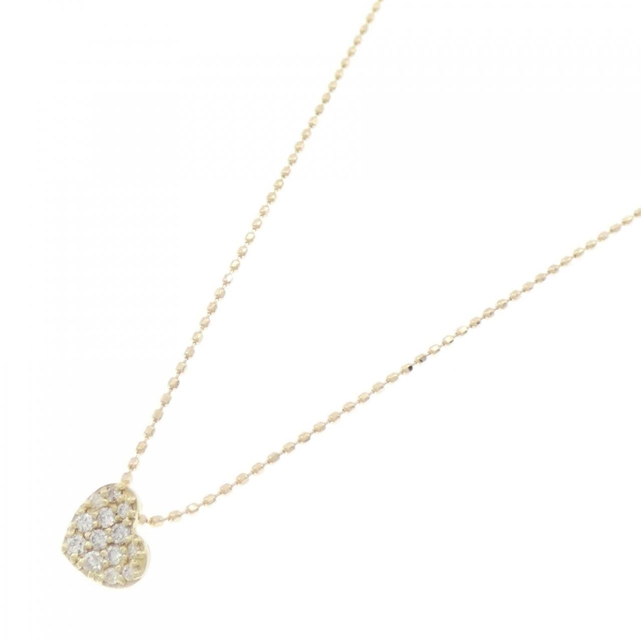 K10YG ハート ダイヤモンド ネックレス 0.10CT