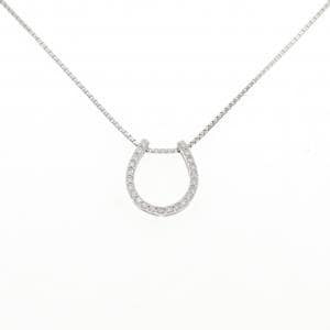 K18WG ホースシュー ダイヤモンド ネックレス 0.28CT