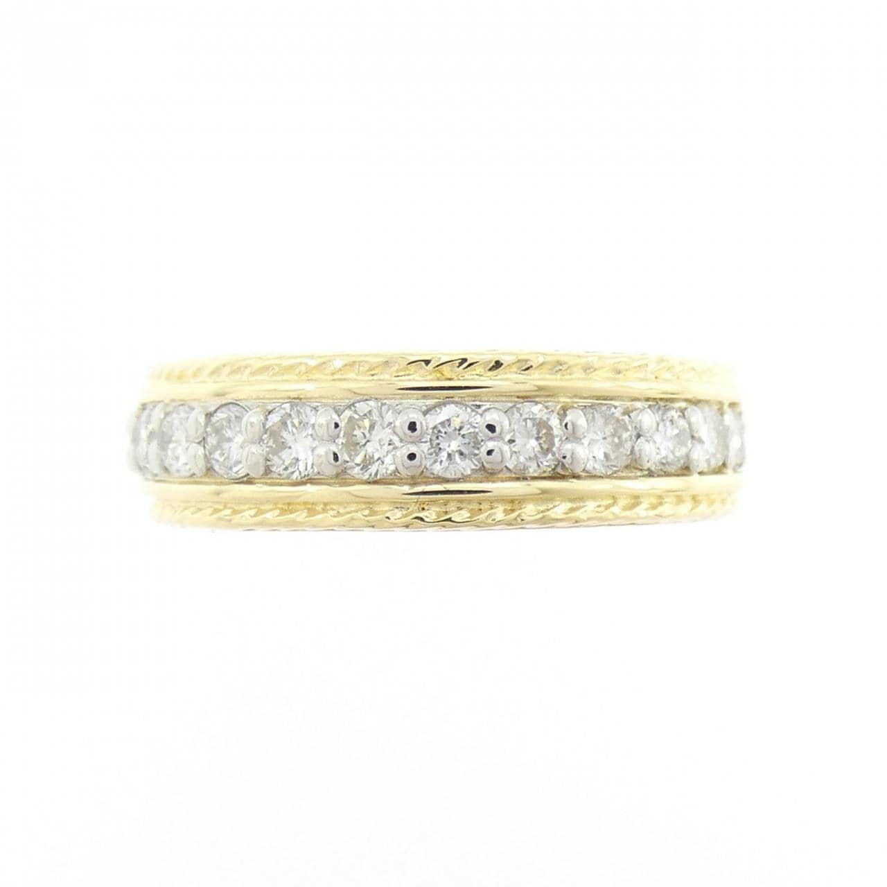 K18YG/PT900 ダイヤモンド リング 0.88CT