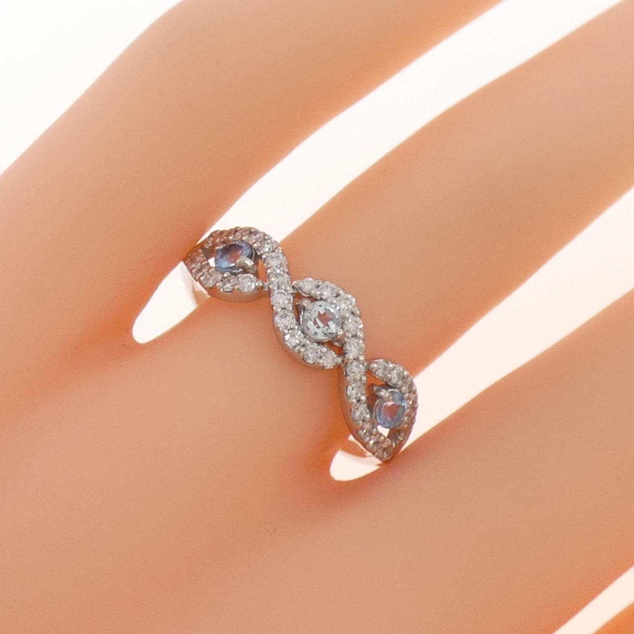 PT900 アクアマリン リング 0.21CT