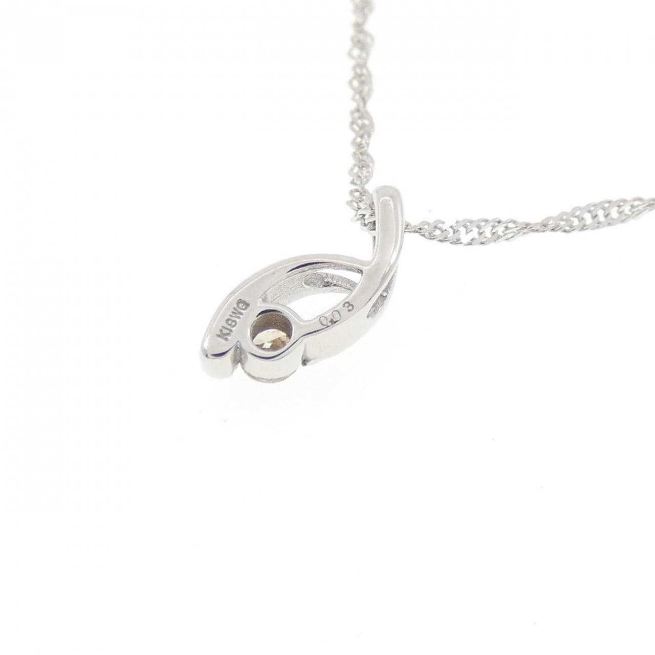 K18WG/750WG ダイヤモンド ネックレス 0.03CT