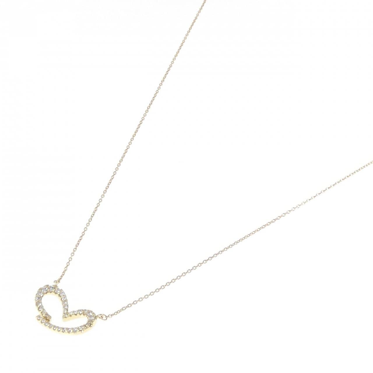 K18YG ハート ダイヤモンド ネックレス 0.34CT
