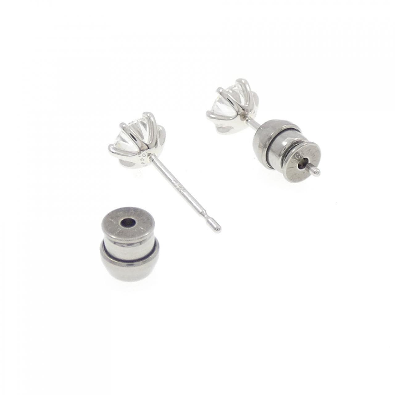【リメイク】PT900/ST ダイヤモンド ピアス 0.418CT 0.443CT D VVS2 EXT