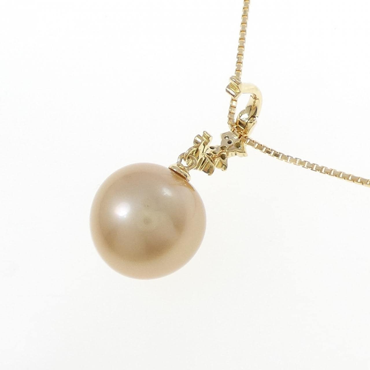 K18YG 白蝶パール ネックレス 13.5mm