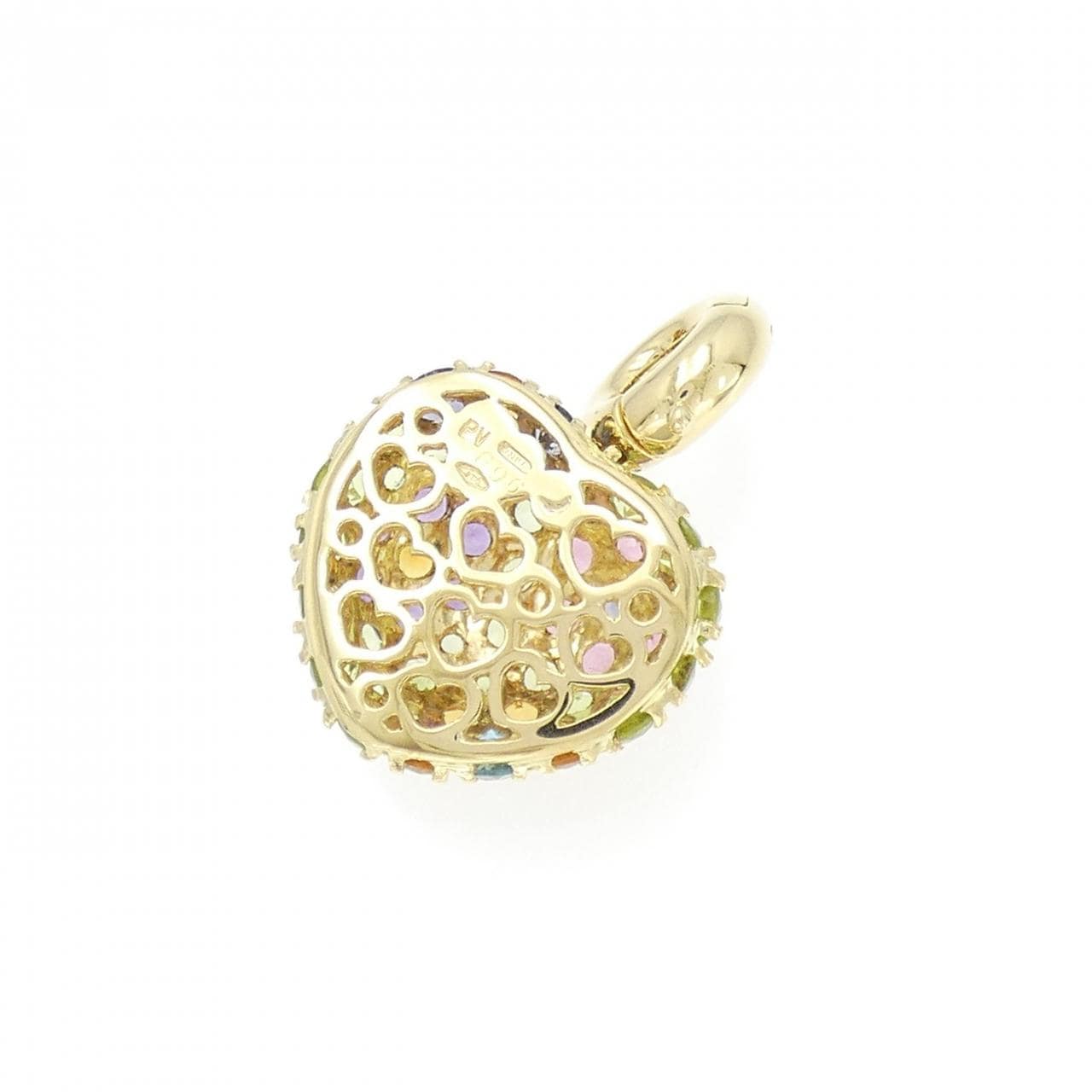 PONTE VECCHIO Heart x Flower Color Stone Pendant