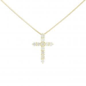 K18YG クロス ダイヤモンド ネックレス 1.05CT